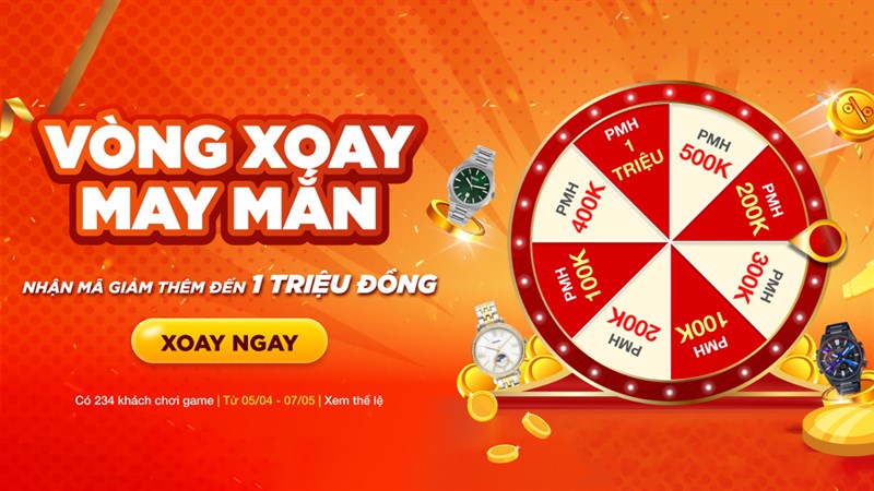 Chơi minigame săn mã giảm đồng hồ đến 1 triệu đồng đón lễ linh đình