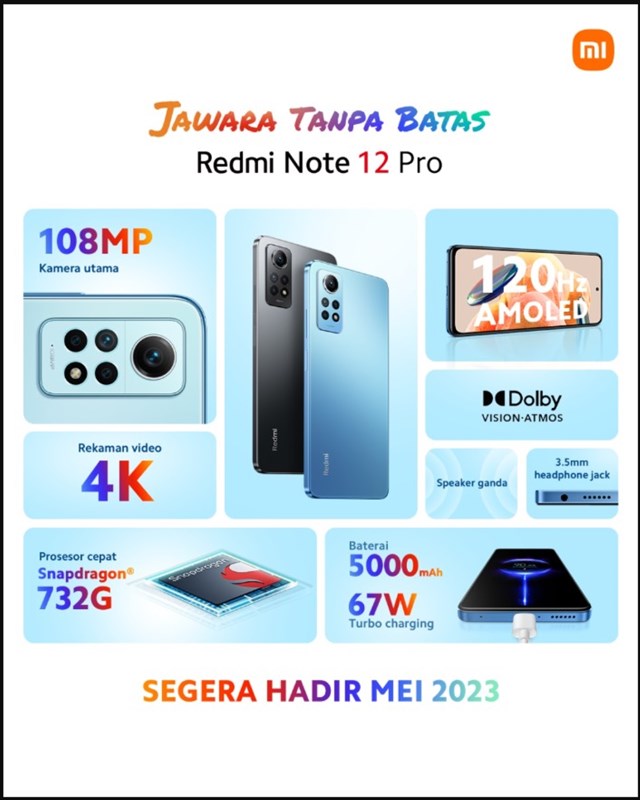 Xiaomi Indonesia tung poster xác nhận cấu hình của Redmi Note 12 Pro 4G Xiaomi Indonesia tung poster xác nhận cấu hình của Redmi Note 12 Pro 4G