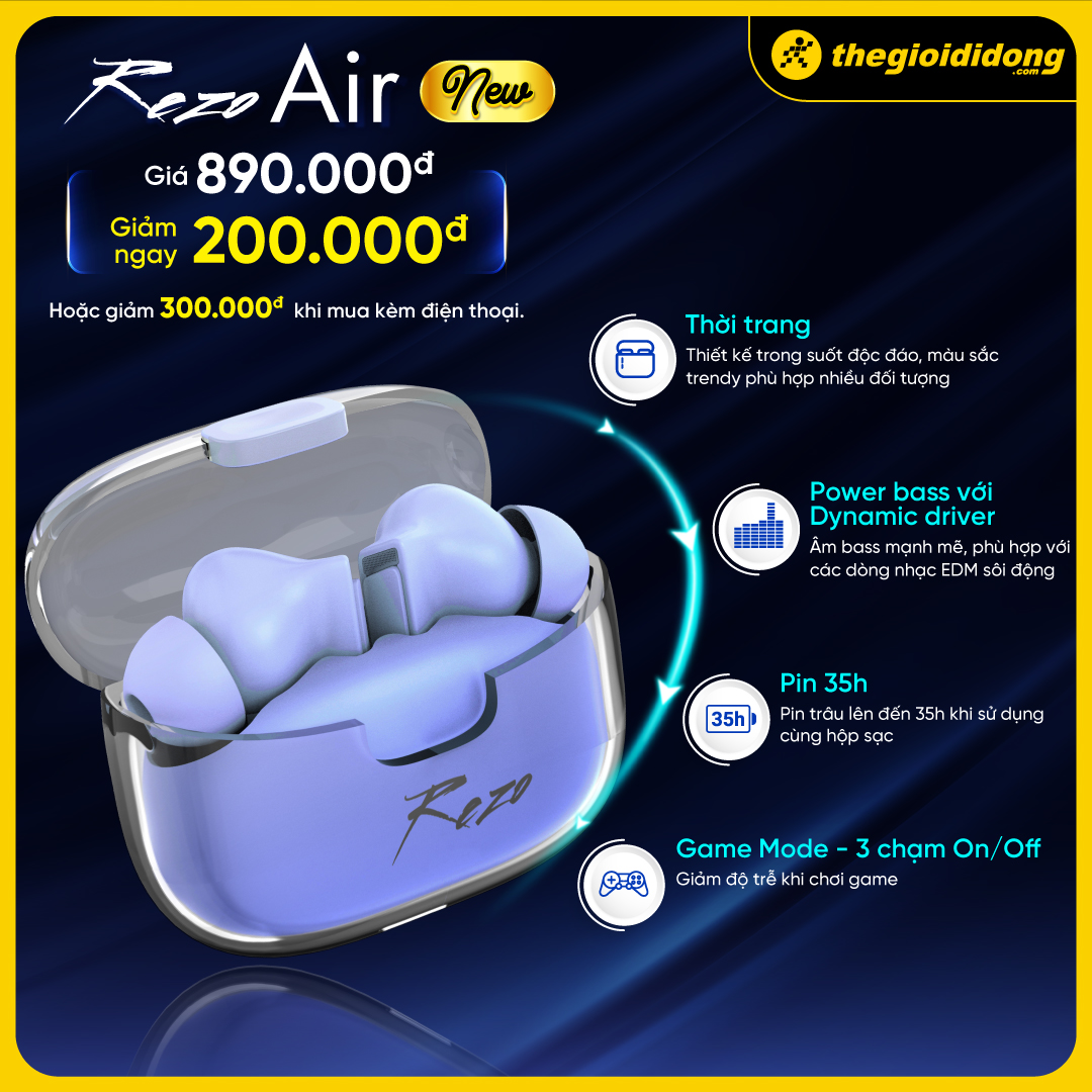 Mở bán Tai nghe Rezo Air: Giảm ngay 200K, giá chỉ còn 690.000đ