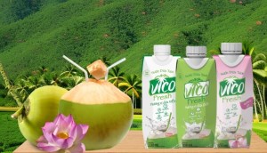 Giải khát mùa hè cùng nước dừa tươi Vico