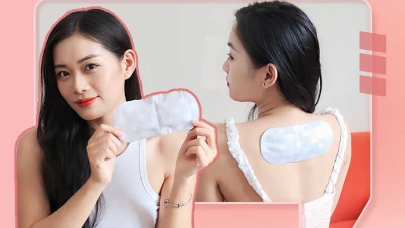Nhẹ nhàng dán lên những vùng cần dán như mắt, cổ, vai lưng
