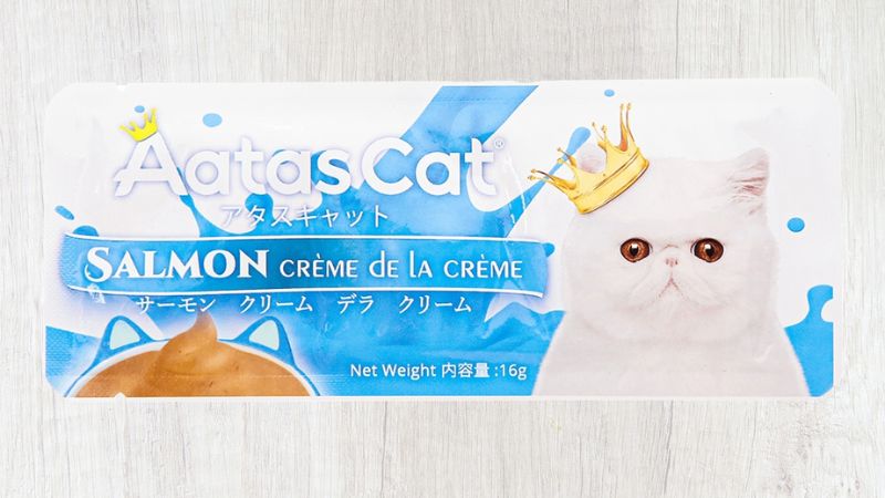 Thức ăn dạng kem cho mèo Aatas Cat vị cá hồi gói 16g