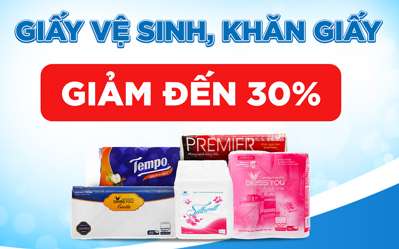 Từ 4/4 – 30/4/2023, giấy vệ sinh, khăn giấy giảm đến 30%