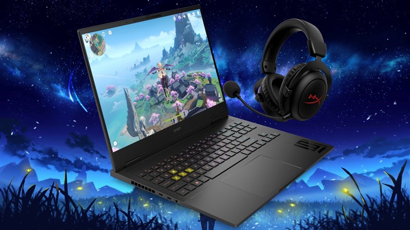 HP Omen Transcend 16 đi kèm với tai nghe không dây HyperX Cloud II Core