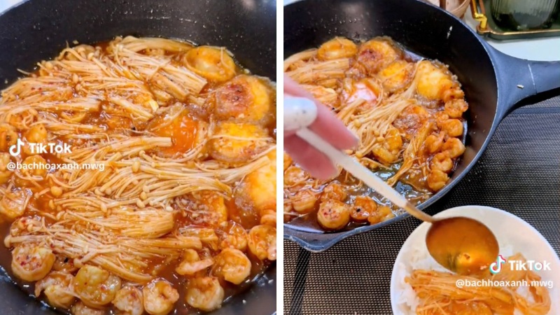 How to make tofu stewed with shrimp and mushrooms is very simple for busy days