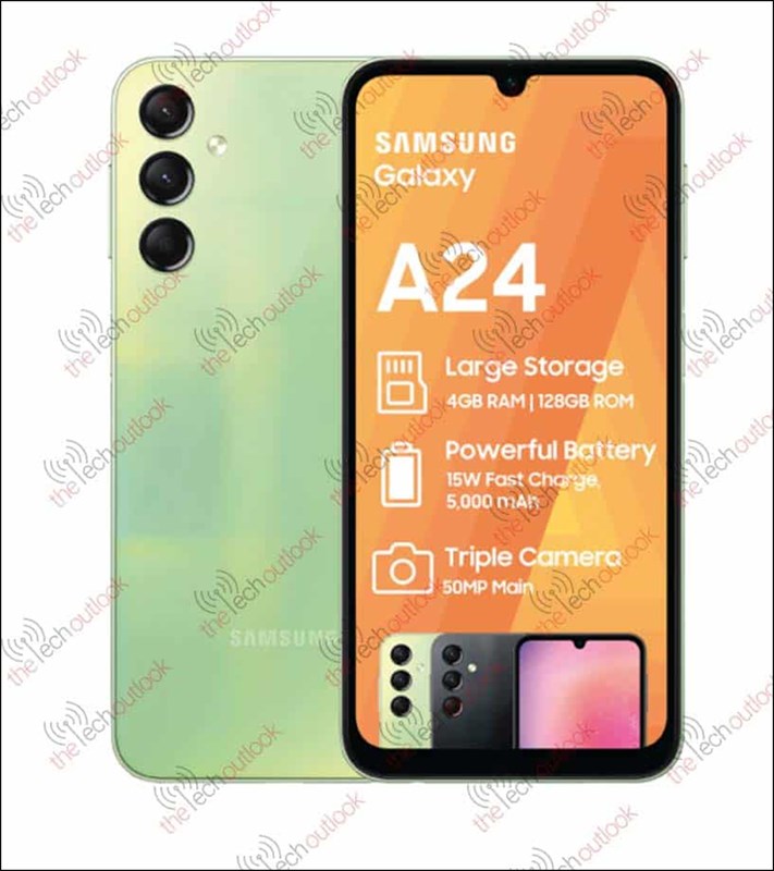 Rò rỉ hình ảnh render Galaxy A24 mới