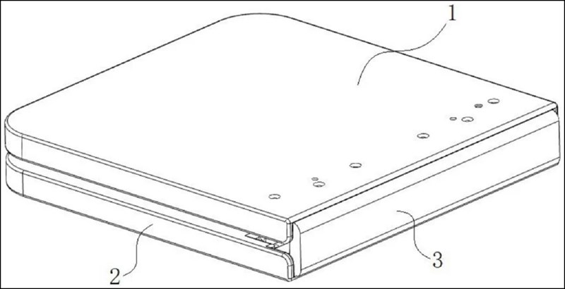 Hình ảnh bản lề của chiếc điện thoại gập Meizu trong bằng sáng chế