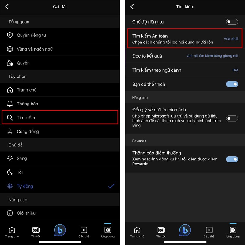 Cách bật chế độ tìm kiếm an toàn trong Bing AI