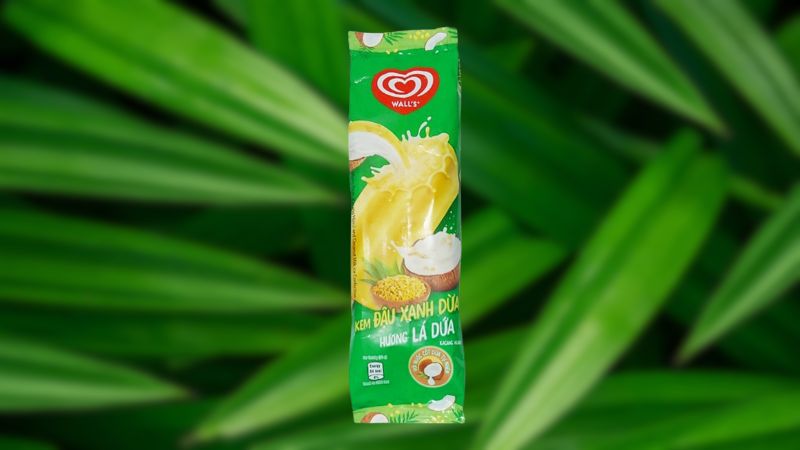 Kem đậu xanh dừa hương lá dứa Wall’s