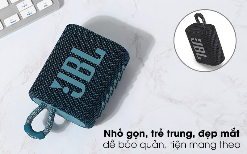 Loa Bluetooth JBL Go 3 có thiết kế hiện đại, nhỏ gọn và đẹp mắt