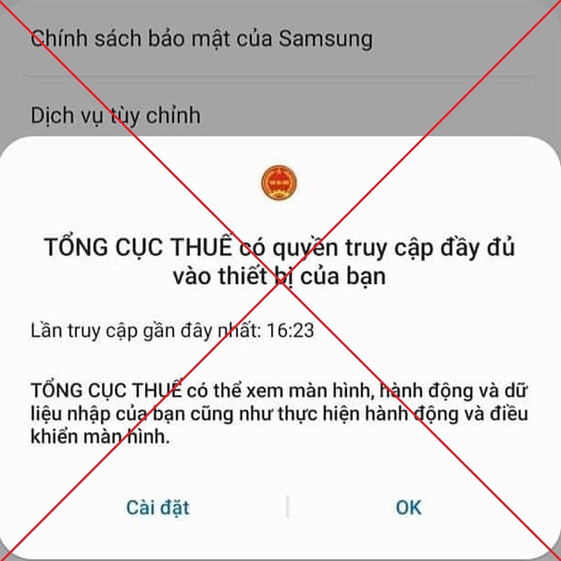 Ứng dụng chính thống của Cục Thuế TP.HCM không bao giờ đòi quyền như xem màn hình, nhập liệu, điều khiển màn hình Ứng dụng chính thống của Cục Thuế TP.HCM không bao giờ đòi quyền như xem màn hình, nhập liệu, điều khiển màn hình