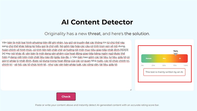 Cách kiểm tra văn bản do AI hay con người viết
