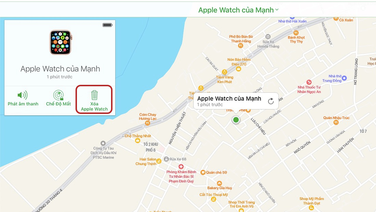 Cách xóa iCloud trên Apple Watch