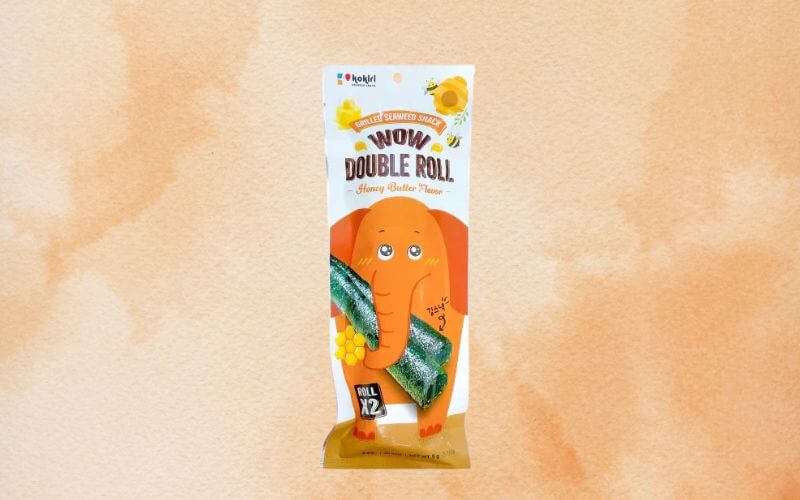 Snack rong biển ăn liền con voi Wow Double Roll vị Bơ Mật Ong