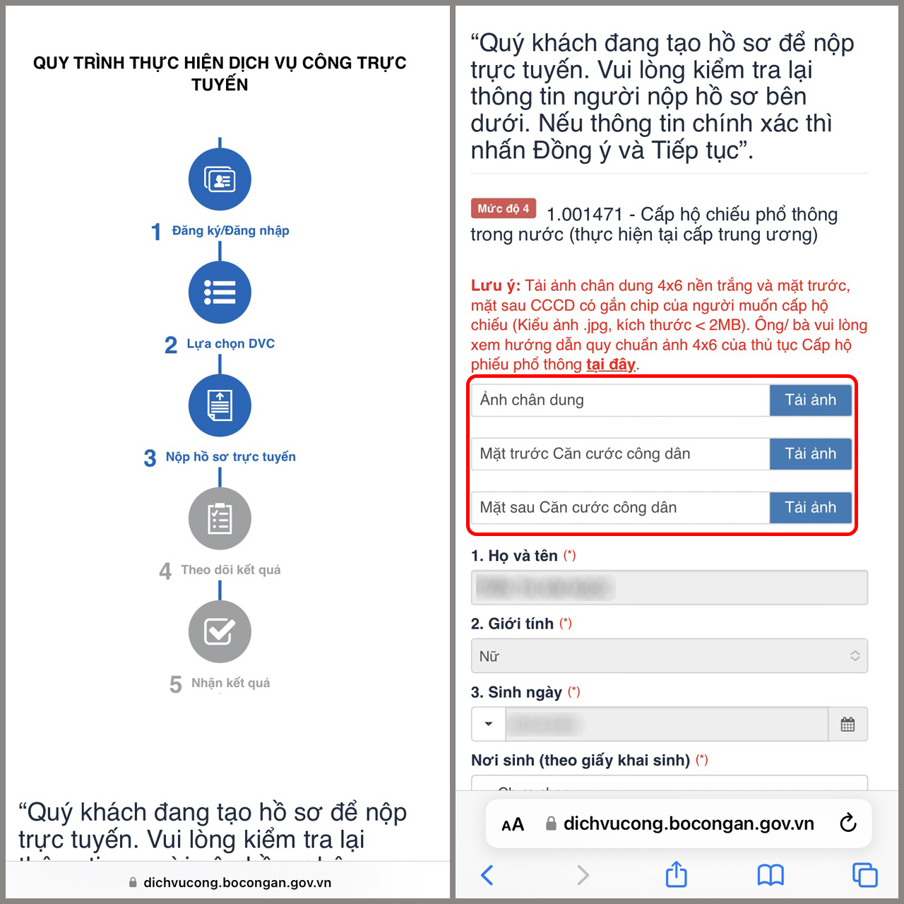 cách làm hộ chiếu online