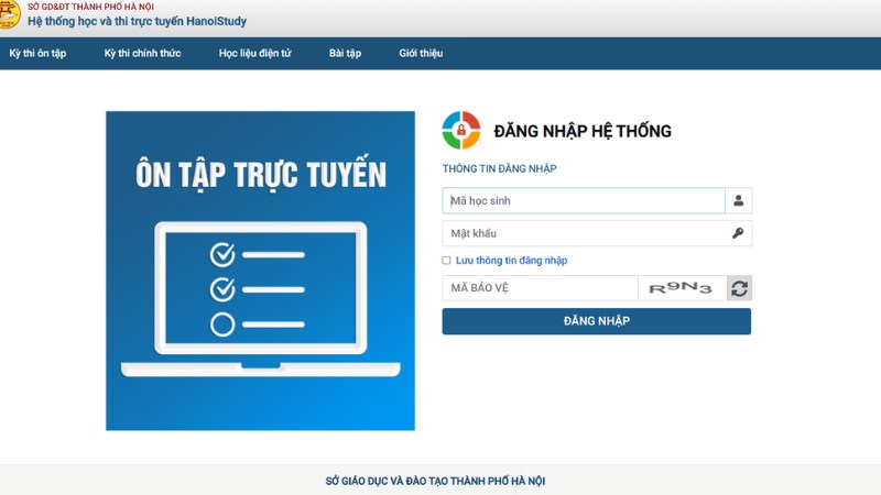 Tra cứu qua cổng điện tử hỗ trợ học và thi trực tuyến của Sở GD-ĐT Hà Nội.