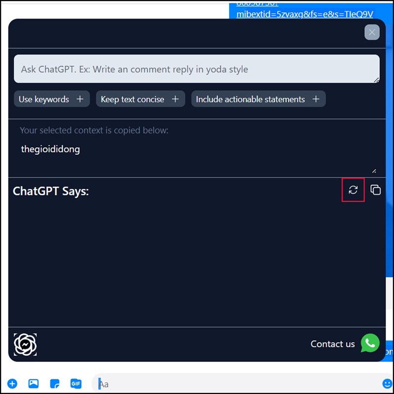 Cách sử dụng ChatGPT trong Messenger