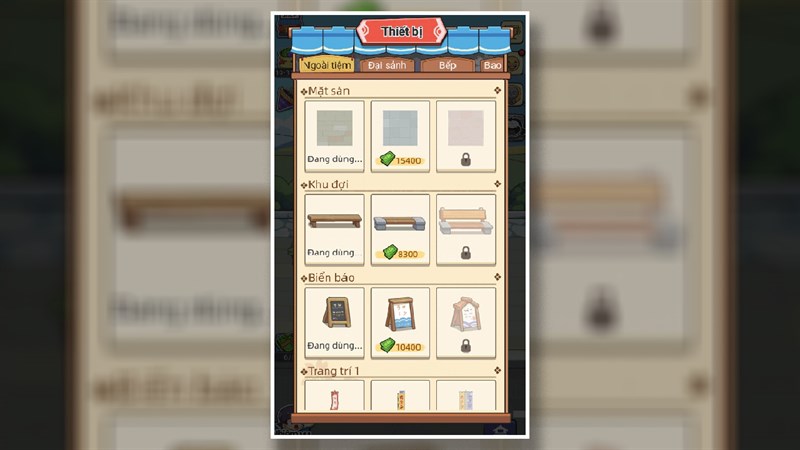 Cách kiếm điểm đánh giá thiết bị trong Tiệm Sushi Mơ Ước