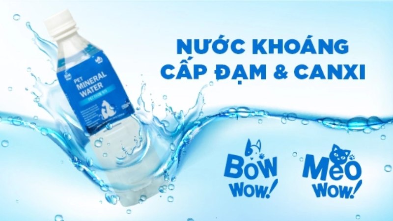 Nước khoáng Bowwow cung cấp đạm và canxi cho chó mèo