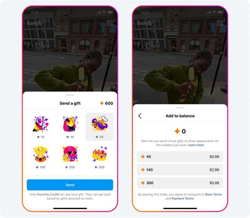 Người xem video cũng có thể tặng quà cho nhà sáng tạo nội dung.