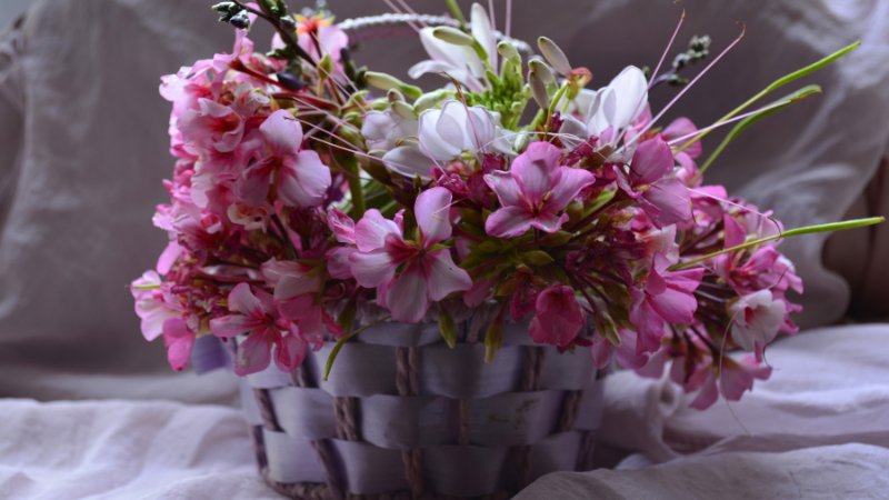 Beautiful and gentle flower basket