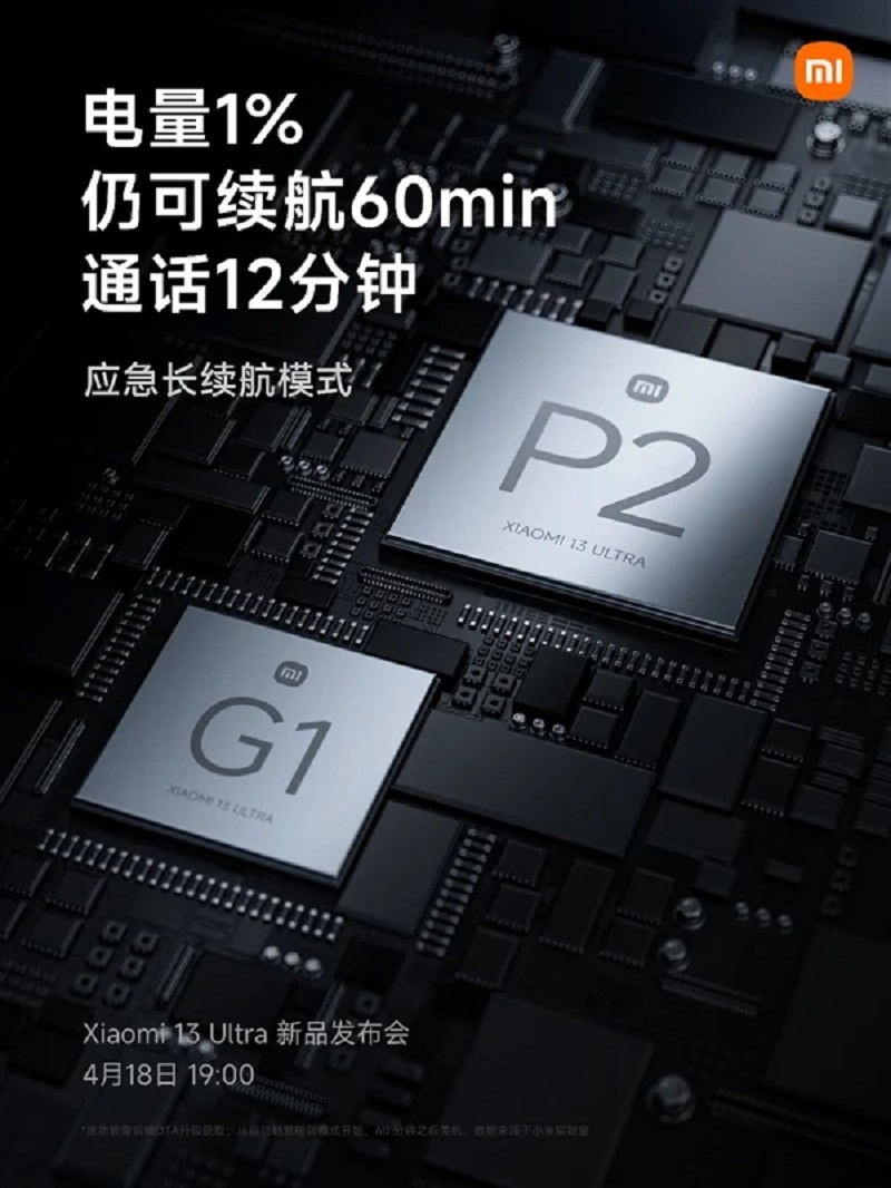 Xiaomi 13 Ultra vẫn có thể sử dụng trong 60 phút dù chỉ còn 1% pin