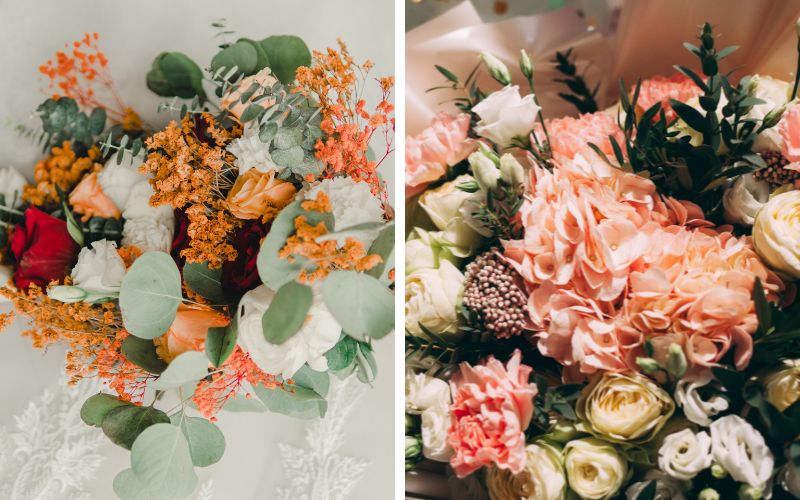 Birthday bouquet combining roses and daisies