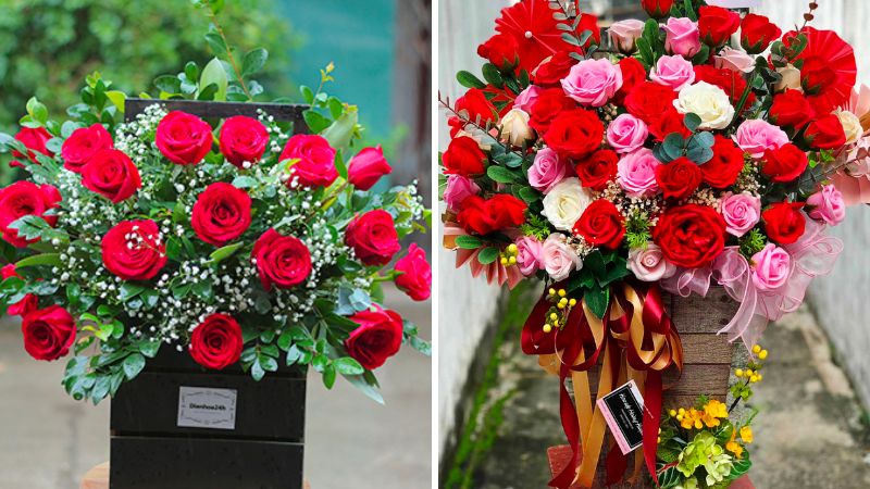 Red rose arrangement for wife on her birthday