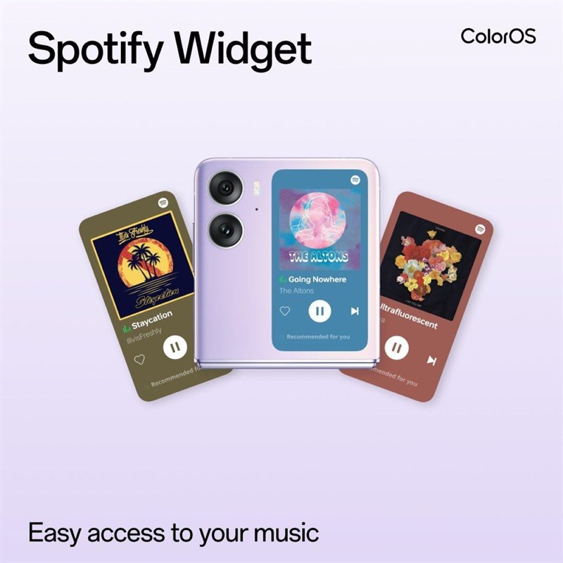 Người dùng OPPO Find N2 Flip đã có thể điều khiển nhạc Spotify trên màn hình phụ