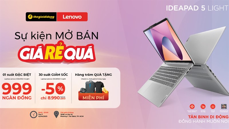 Sự kiện mở bán Laptop Lenovo IdeaPad Slim 5 Light tại Thế Giới Di Động