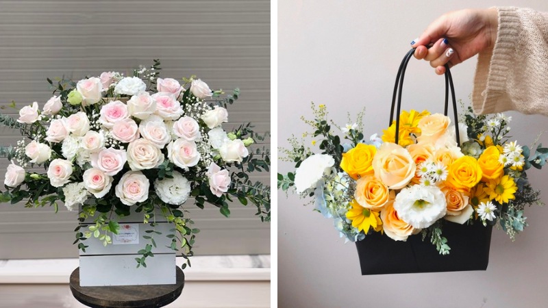 Beautiful birthday flower arrangement for husband