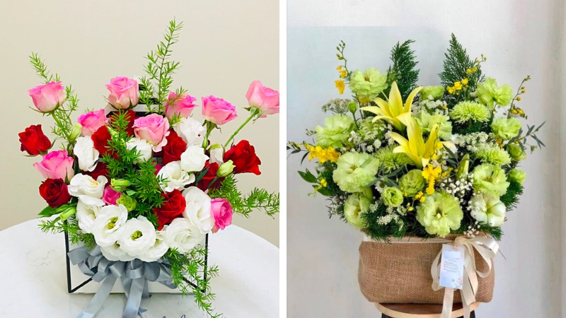 Simple birthday flower arrangement for husband