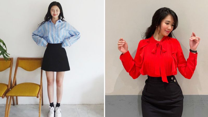 Chân váy A ngắn lưng cao có túi bên 2 màu | Shopee Việt Nam
