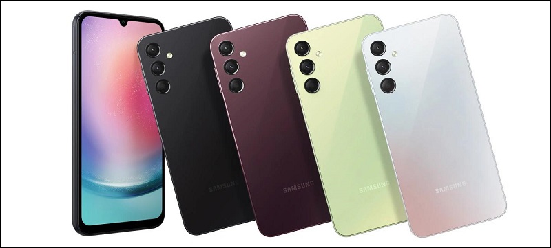 Samsung Galaxy A24 được liệt kê với 4 phiên bản màu sắc 
