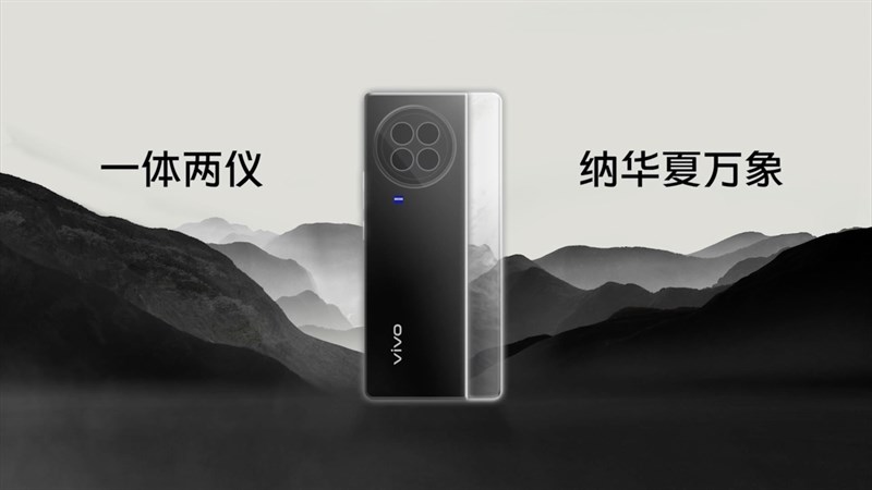 Mặt lưng của Vivo X Fold 2 được chia làm hai·2 phần riêng biệt