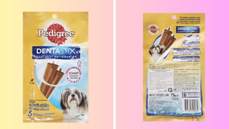 Bánh xương chăm sóc răng cho chó con Pedigree túi 5 que x 15g Bánh xương chăm sóc răng cho chó con Pedigree túi 5 que x 15g