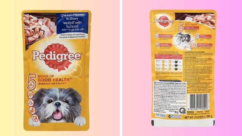 Thức ăn cho chó lớn Pedigree vị gà nấu sốt túi 130g Thức ăn cho chó lớn Pedigree vị gà nấu sốt túi 130g