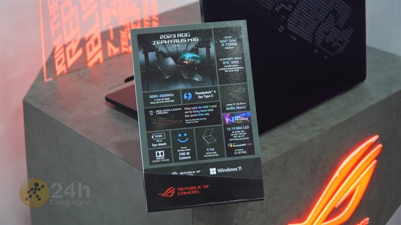ASUS ROG Zephyrus M16 2023 sở hữu thông số cấu hình khủng hiện nay