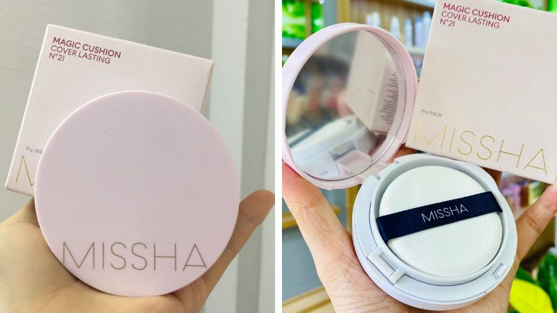 Bao bì và thiết kế của phấn nước Missha hồng Magic Cushion Cover Lasting