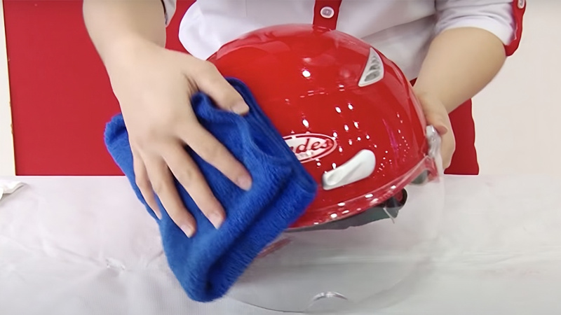 Regularly clean the helmet
