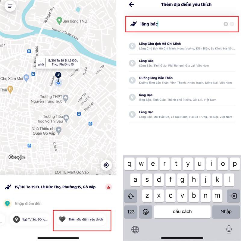 Cách thêm địa điểm yêu thích trong Taxi Xanh SM