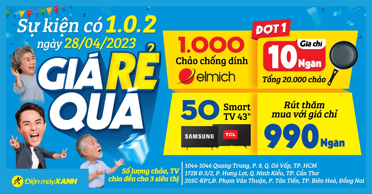 Sự kiện Giá RẺ Quá: Mua Chảo, Sạc dự phòng chỉ 10K. Rinh TV, Điện thoại xịn chỉ 990K