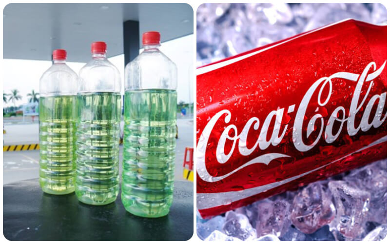 Tẩy quần áo màu bị mốc đen bằng xăng và nước Coca