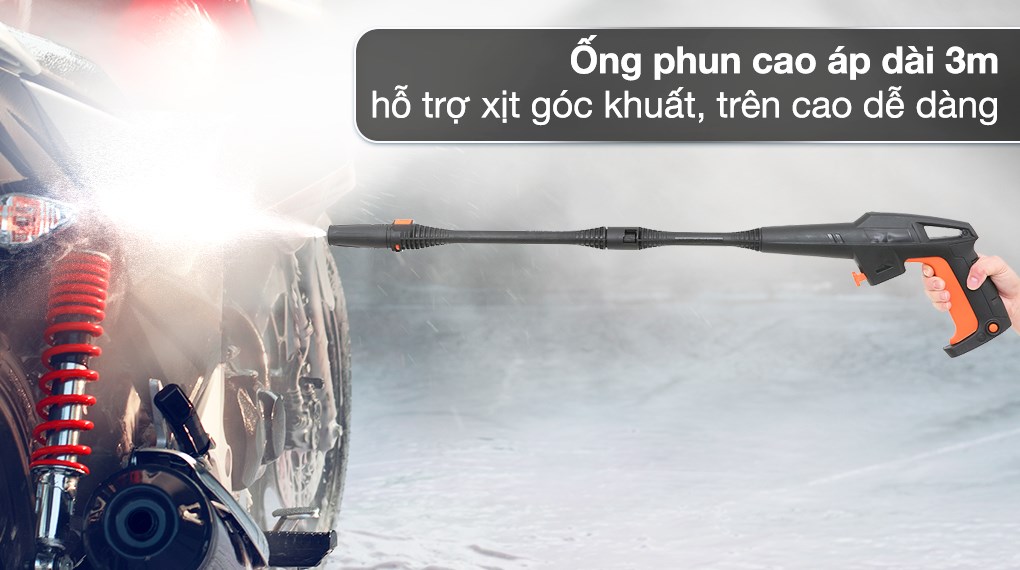 Máy rửa xe Black&Decker có công suất phù hợp với rửa xe gia đình, không đáp ứng được cho các hoạt động quy mô lớn