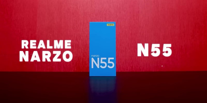 Hộp đựng của realme Narzo N55 có tone màu xanh dương trông rất mát mắt. Hộp đựng của realme Narzo N55 có tone màu xanh dương trông rất mát mắt.