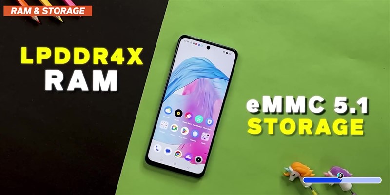 Mức dung lượng RAM 4 GB và 6 GB cùng khả năng mở rộng thêm 6 GB RAM ảo trên realme Narzo N55 thì được đánh giá ở mức tốt. Mức dung lượng RAM 4 GB và 6 GB cùng khả năng mở rộng thêm 6 GB RAM ảo trên realme Narzo N55 thì được đánh giá ở mức tốt.