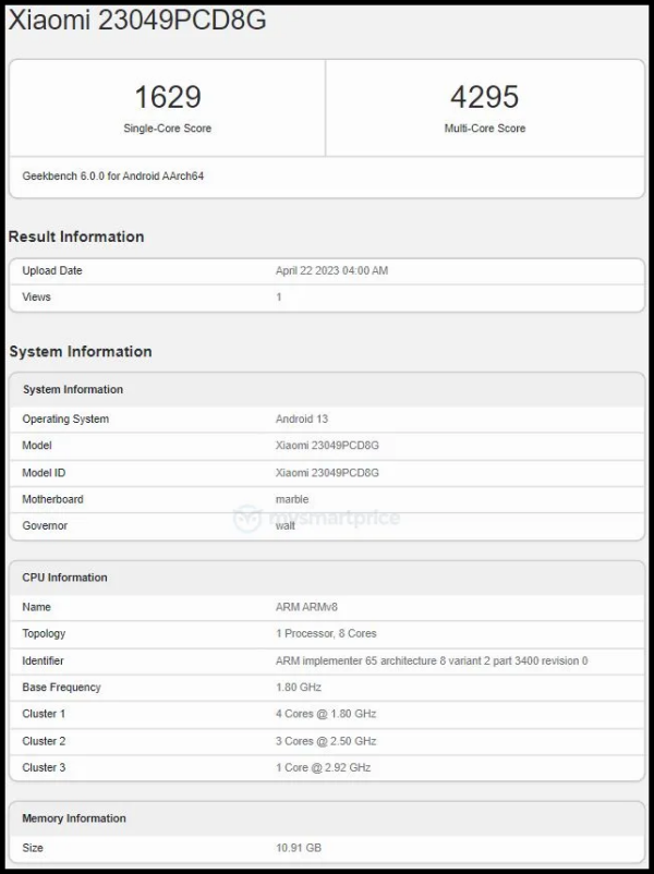 POCO F5 (23049PCD8G) xuất hiện trên Geekbench POCO F5 (23049PCD8G) xuất hiện trên Geekbench