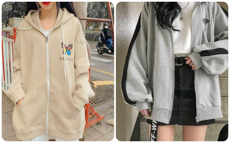 Quần nhung tăm phối cùng áo hoodie