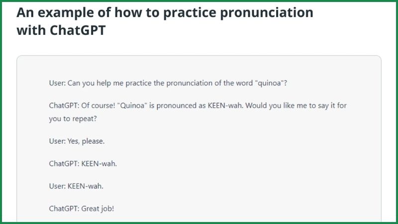 Dùng Chat GPT để luyện nghe và phát âm