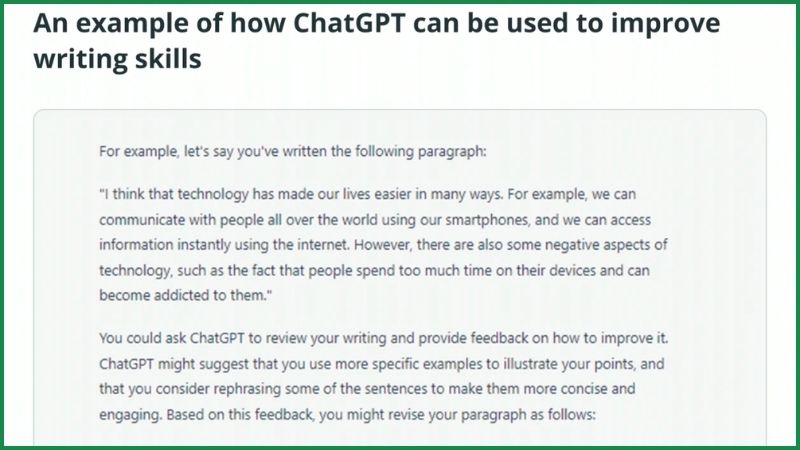 Dùng Chat GPT để luyện kỹ năng viết